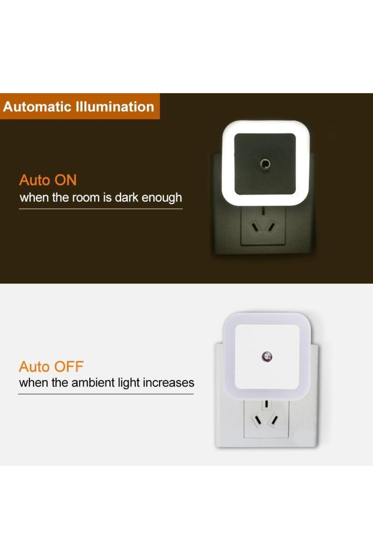 WHITE-MyStyle 3D White Bright Lamp - Smart Led Night Light with Built-in Light Sensor 6