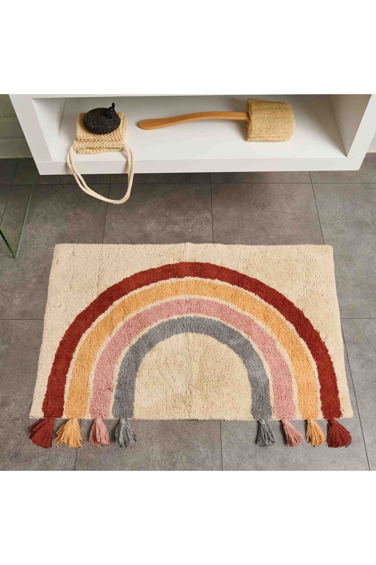 Evidea Soft Tufting Banyo Paspası - Renkli - 60x90 cm