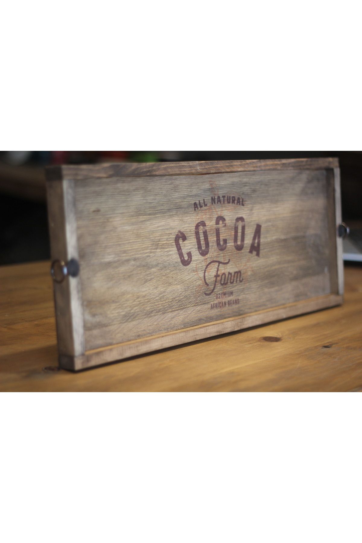 pratikolay COCOA TEPSİ (45x20x3 cm) DEKORATİF ÇOK AMAÇLI RETRO TEPSİ