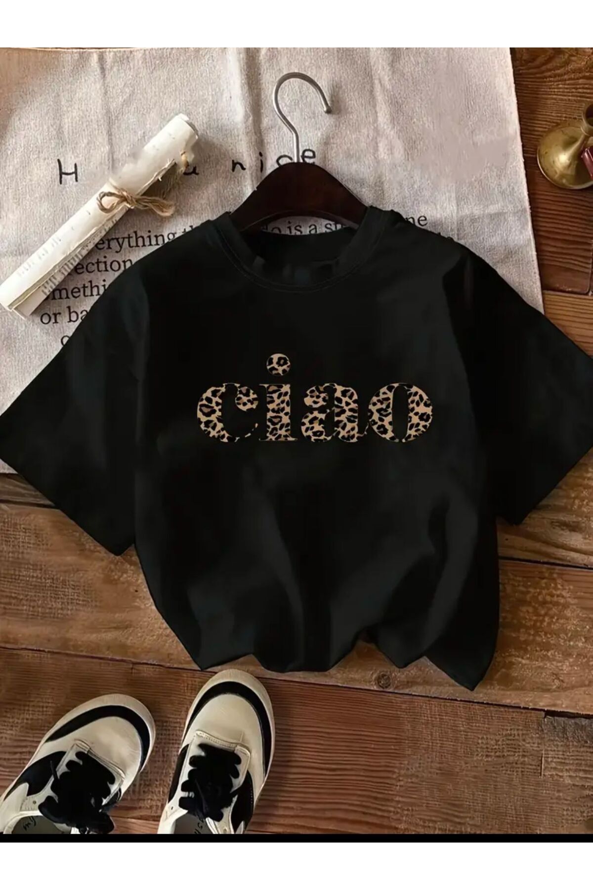 Boi CİAO YAZI DETYAZLI OVERSİZE BASIC TİŞÖRT KISA KOL T-SHİRT T-SHİRT