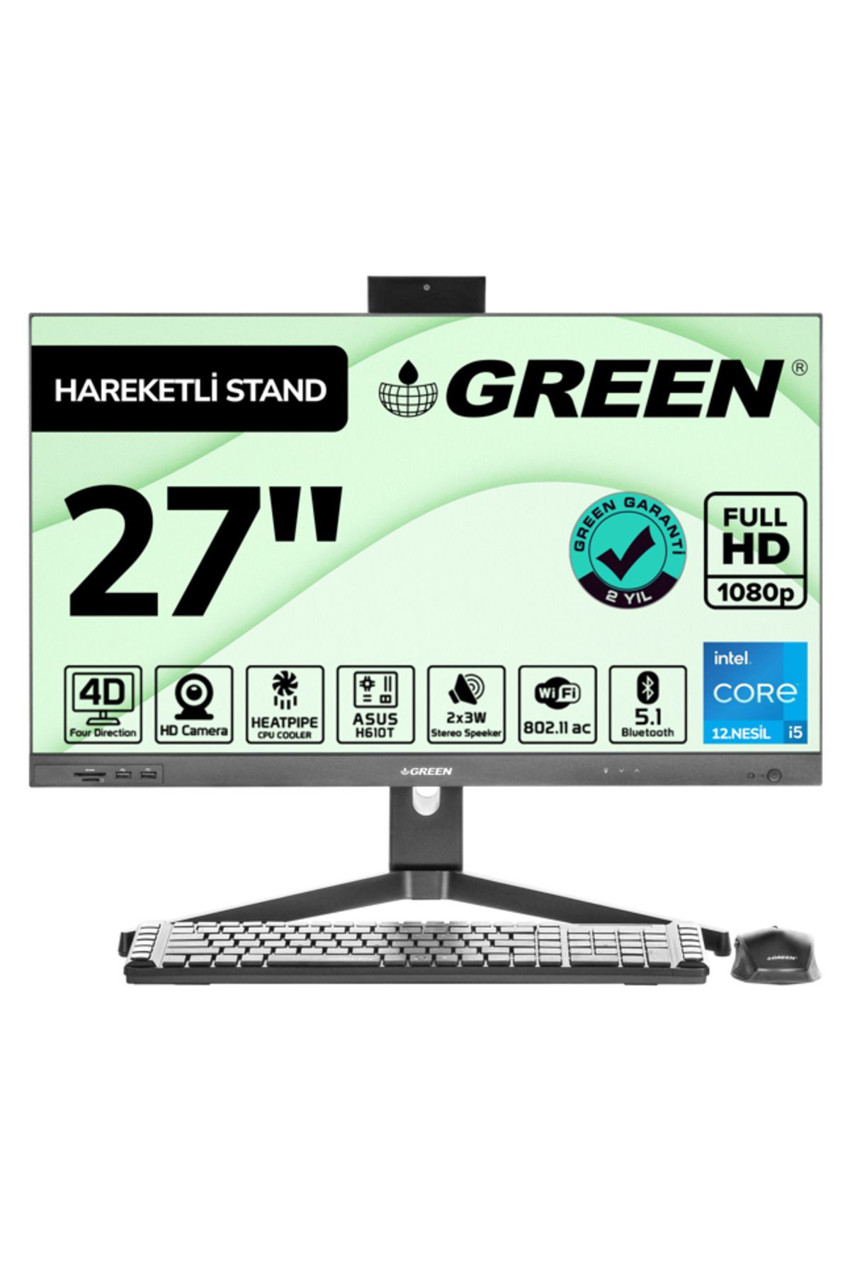 Green AIO GT27-i58SB(i5 8GB 512GBM2)-H6