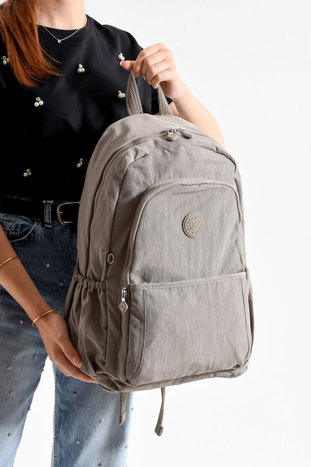 Just Polo Unısex Su geçirmez ithal krinkıl Kumaş Laptop Bölmeli Okul İş ve Seyahat Sırt Çantası