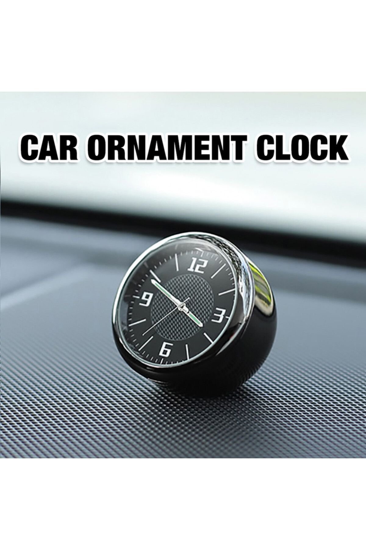 OEM-Ceas analogic pentru bordul mașinii, design modern și elegant, fosforescent și clemă pentru orificiul de aerisire 2 în 1, negru 3