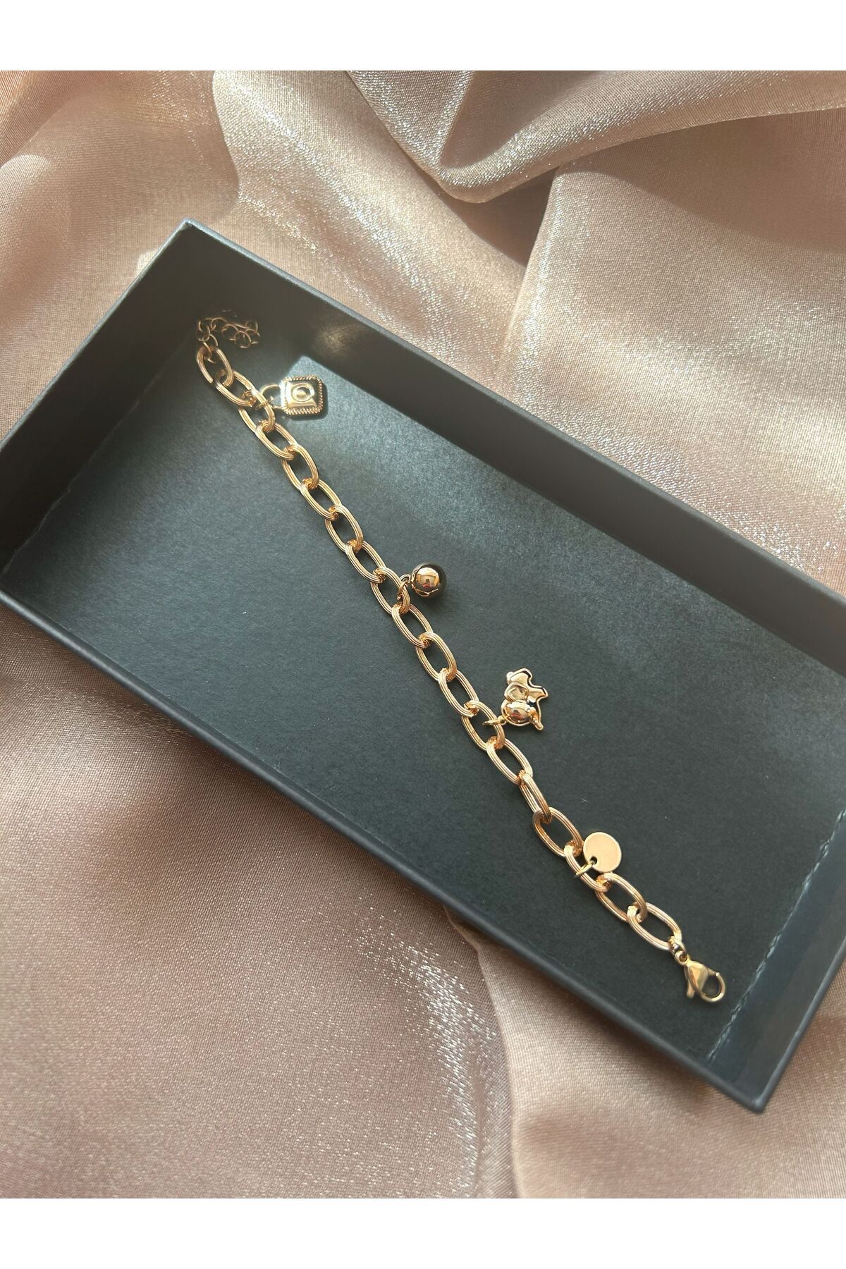 Ar Armese Charm Detaylı Rose Renk Kadın Bileklik –XUPING Zarif Zincir Tasarım