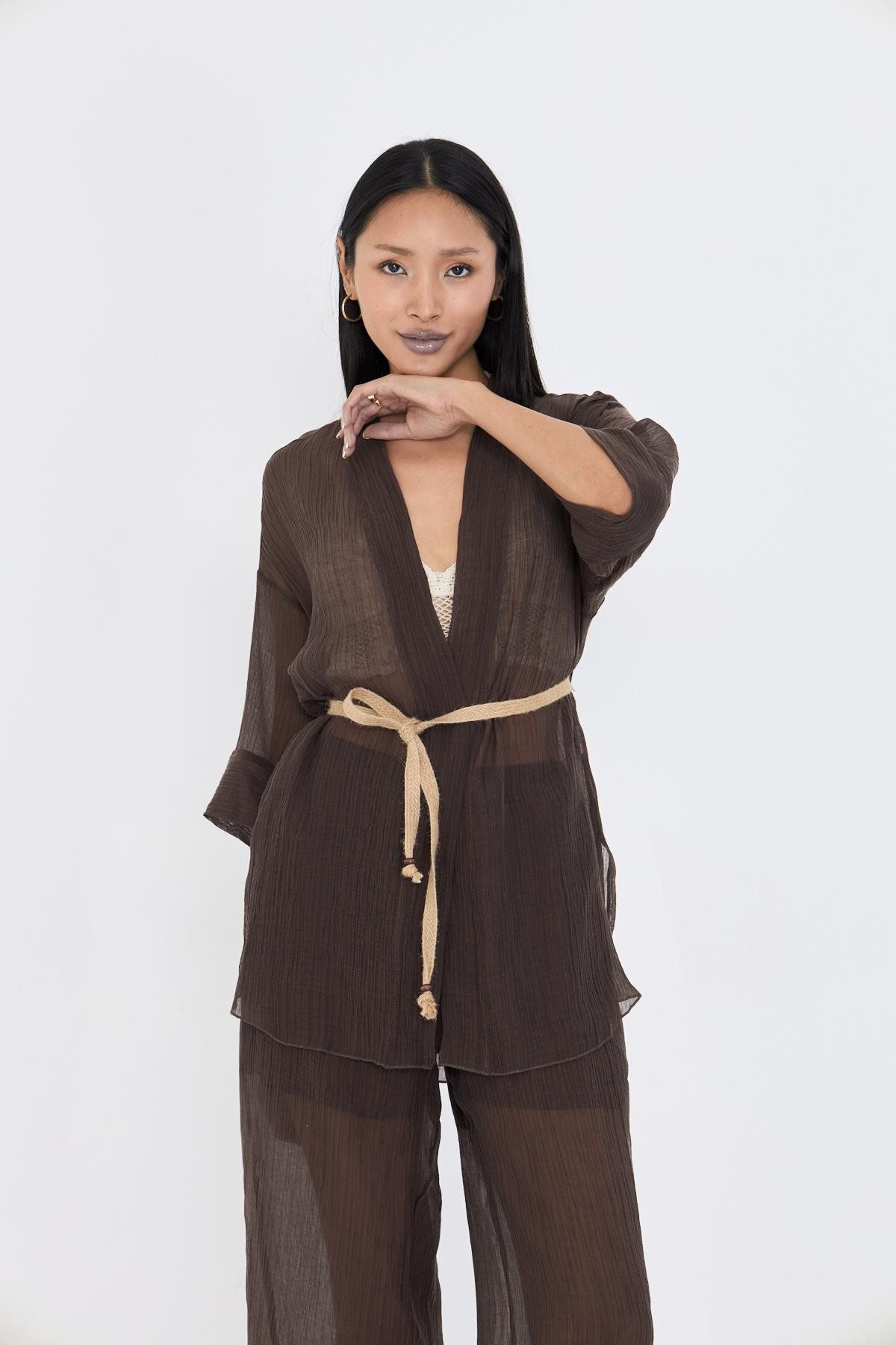 TIFFANY&TOMATO Hasır Kemerli Kimono