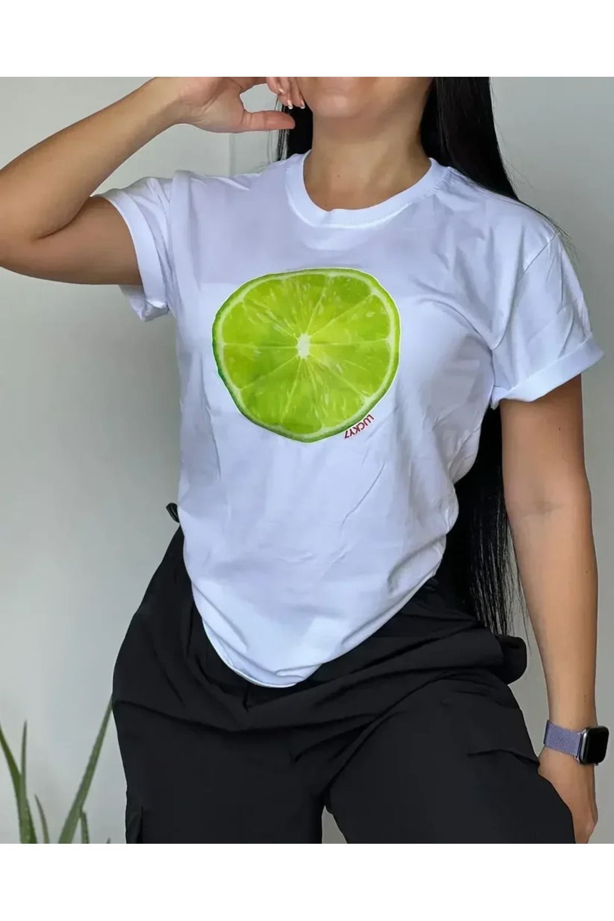 JANSO GROUP -KADIN PAMUKLU BASKILI APEROL SPRITZ KISA KOLLU TSHIRT OVERSİZE BÜYÜK BEDEN