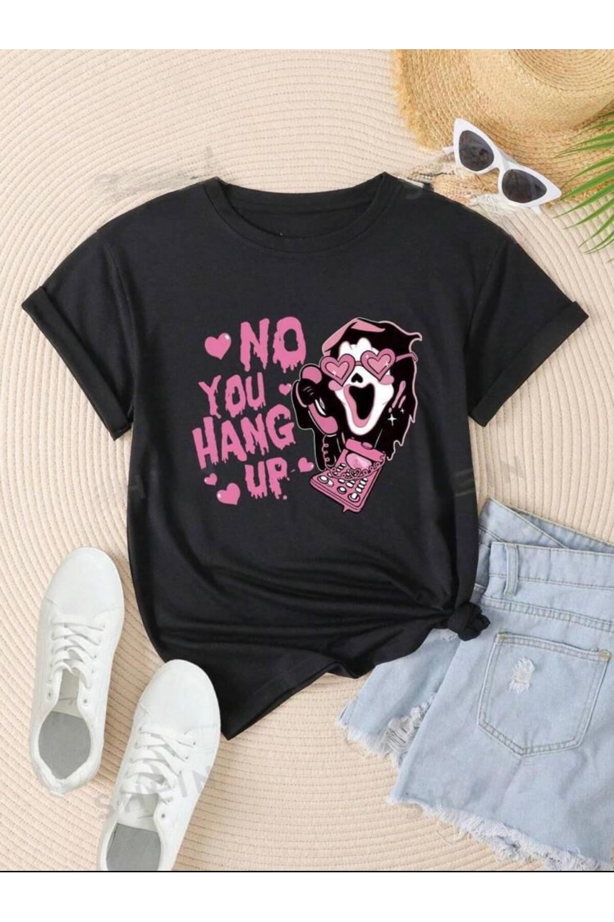 Boi NO YOU HANG UP YAZI BASKILI OVERSİZE BASIC TİŞÖRT KISA KOL T-SHİRT T-SHİRT