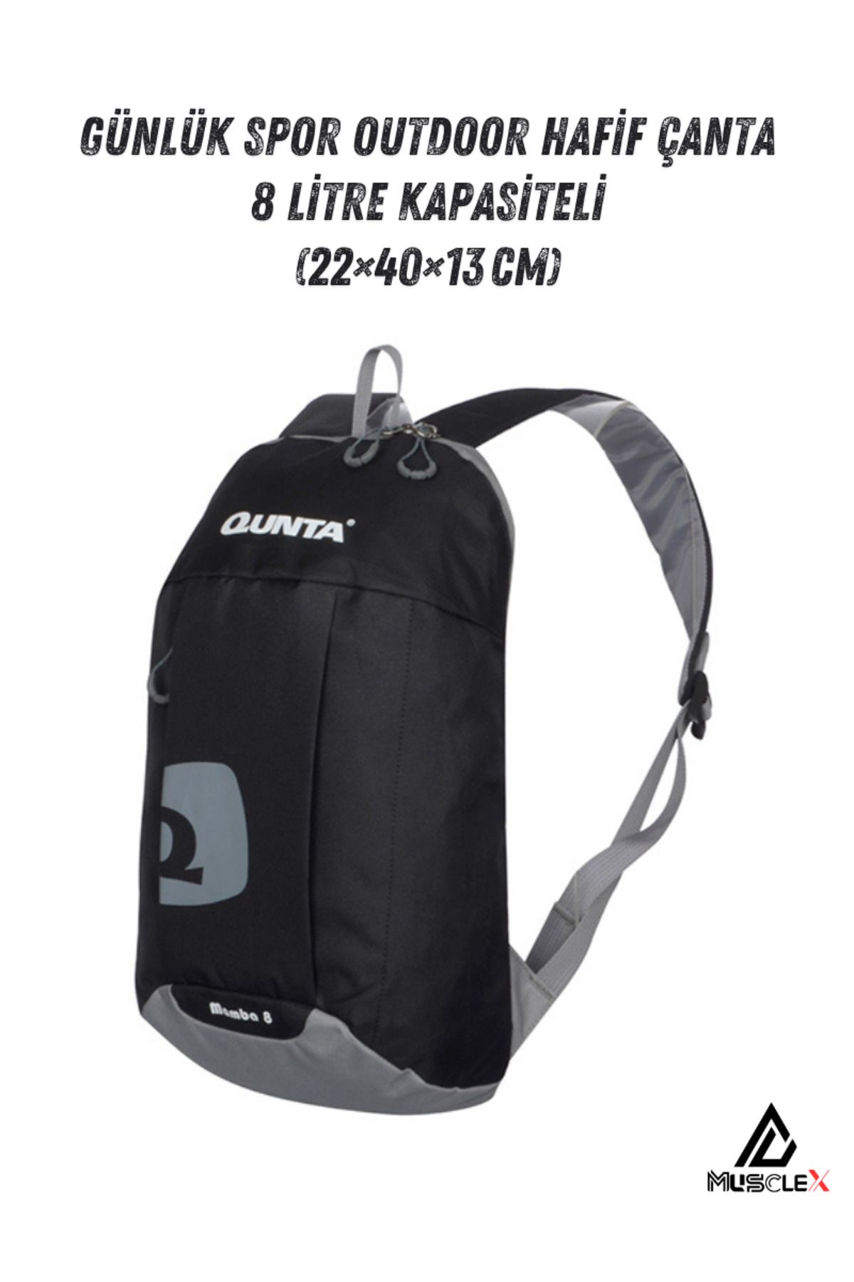Musclex Spor Tekstil 8 Litre Hafif Sırt Çantası – Günlük, Outdoor, Su itici Çanta, Spor Çanta, Polyester Çanta