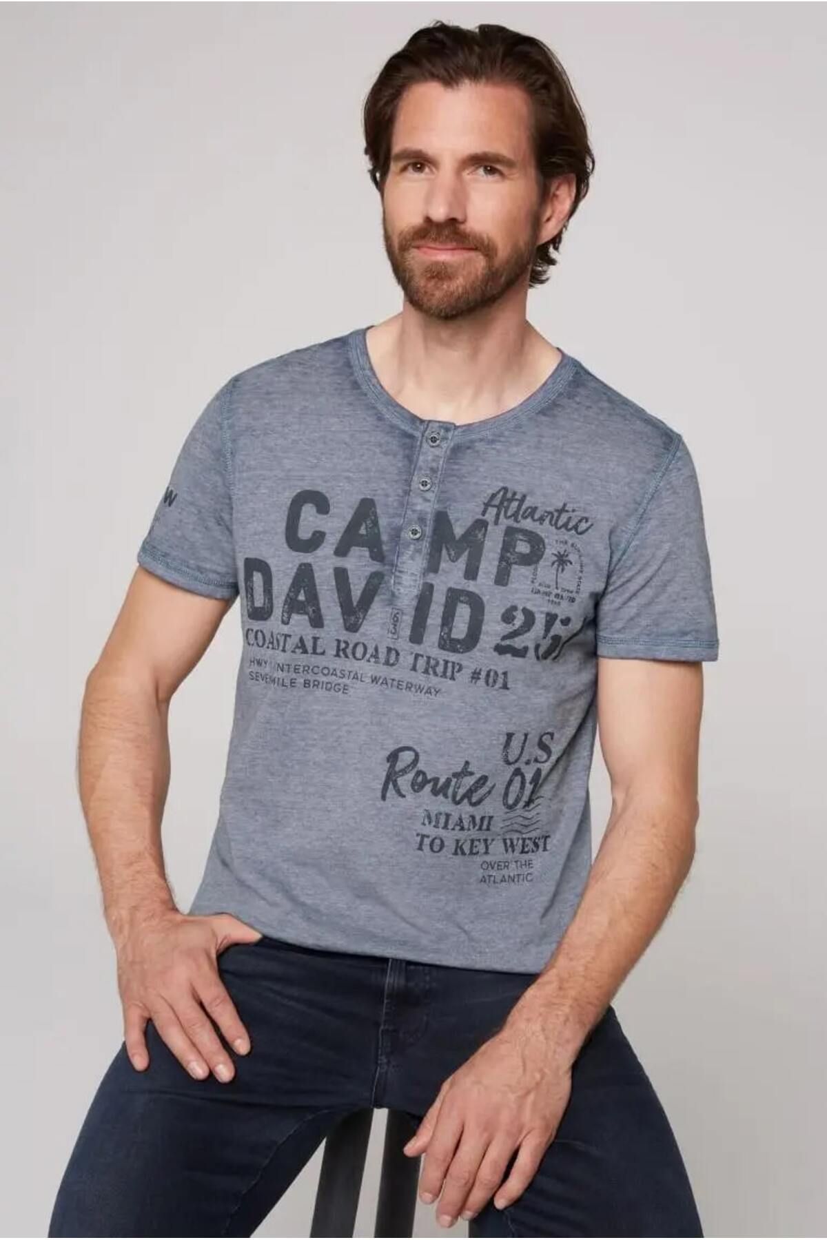 Camp David ERKEK DÜĞMELİ YAKA T-SHİRT