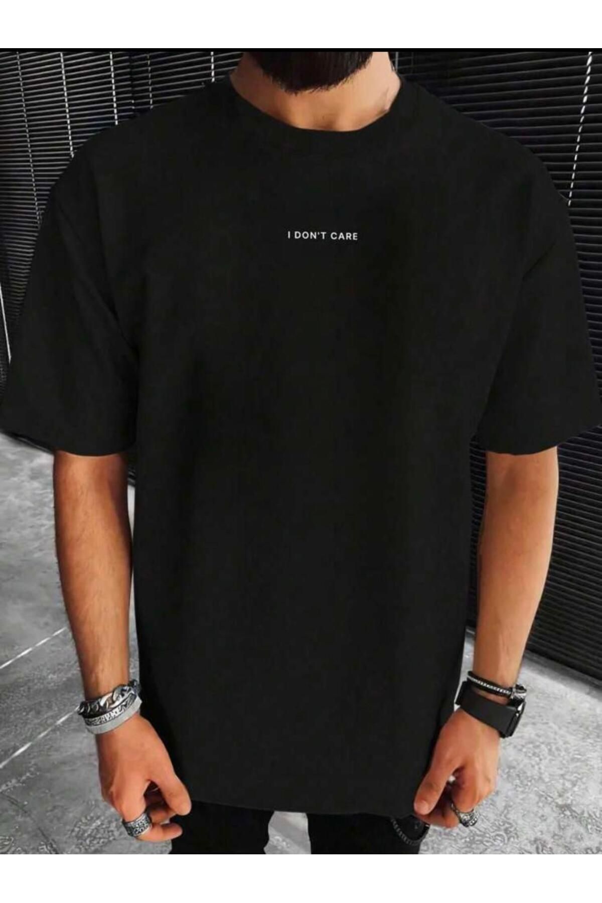 Boi I DONT CARE YAZI BASKILI OVERSİZE BASIC TİŞÖRT KISA KOL T-SHİRT T-SHİRT