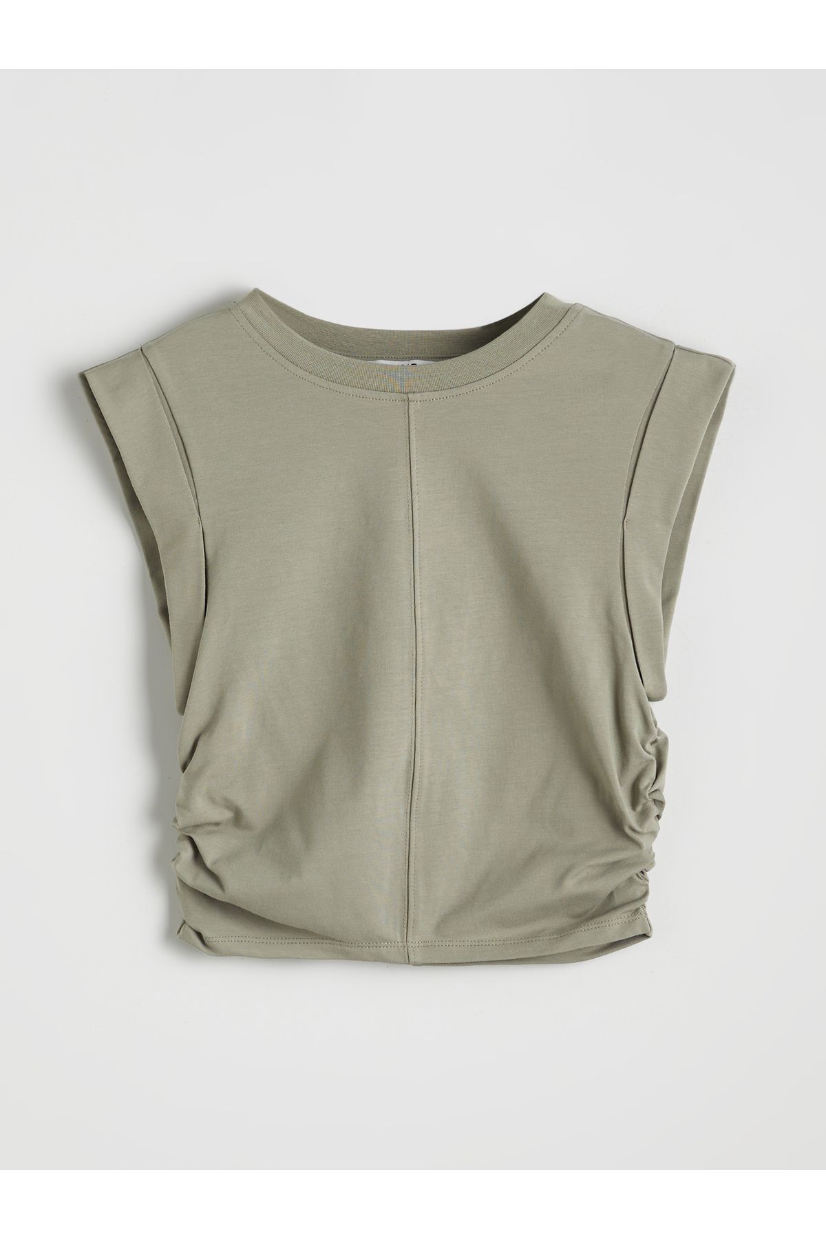 LC Waikiki Bisiklet Yaka Büzgülü Crop