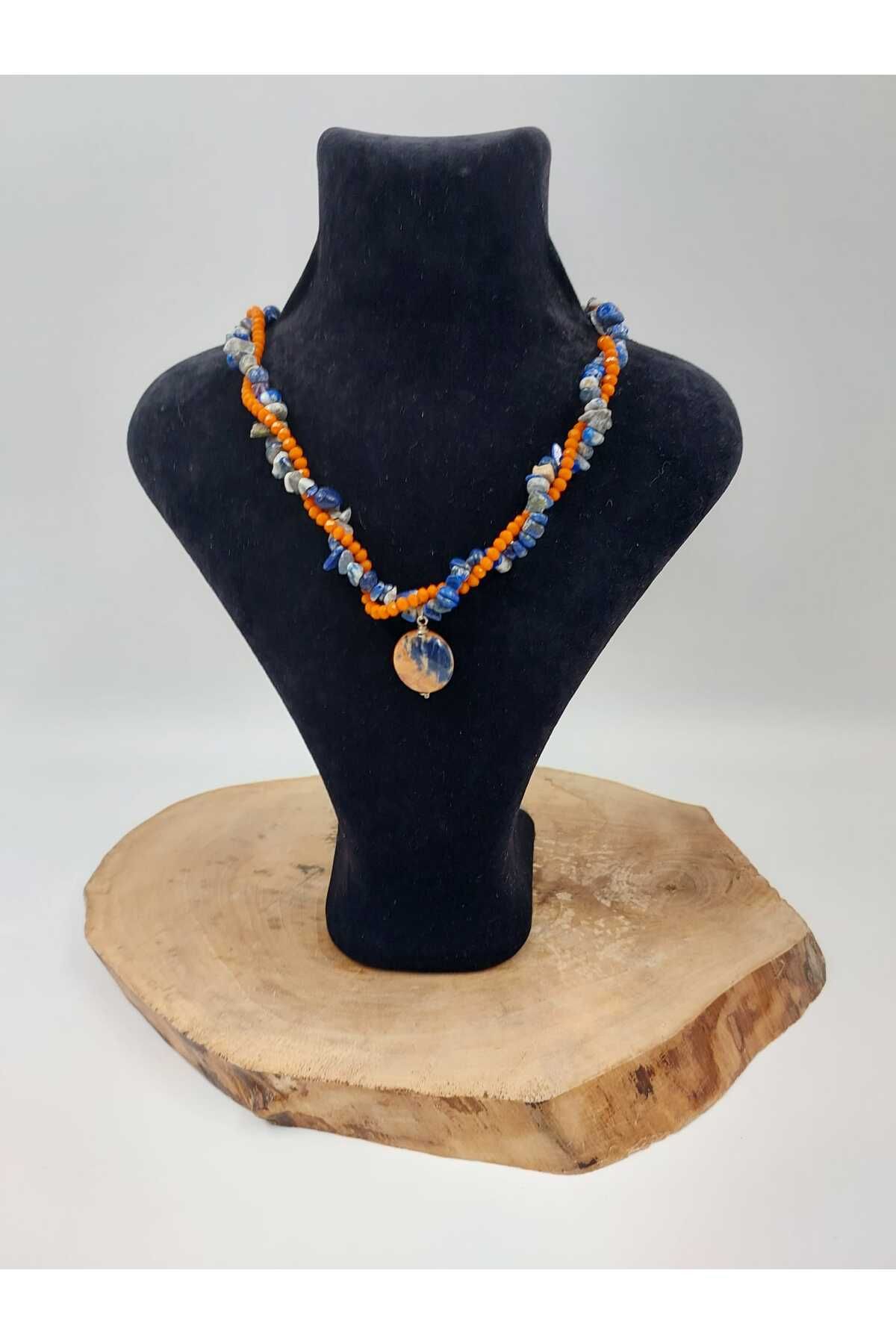 R G Handmade Design Geceye Fısıldayan Bilgelik – Lapis Lazuli ve Kristal Taşlı El Yapımı Kolye