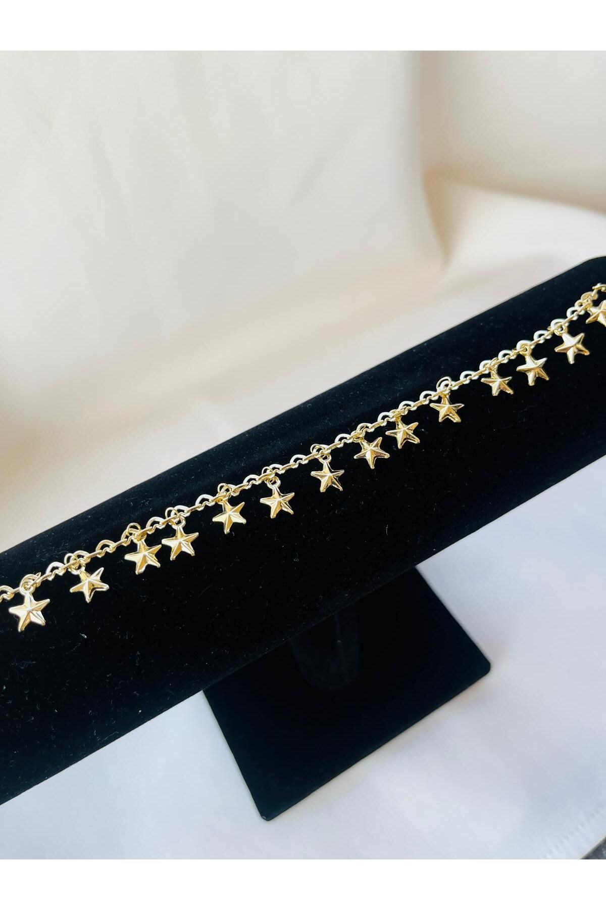 ESDE Yıldızlı Şık Tasarım Çelik Gold Kaplama Halhal