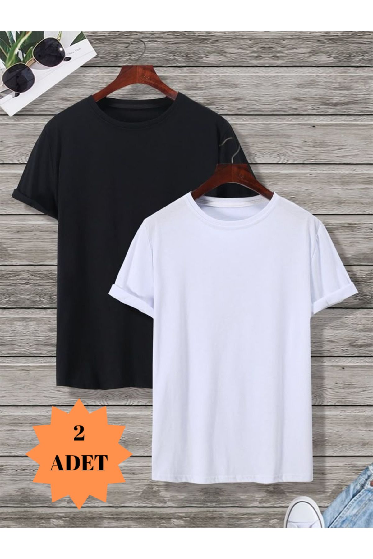 FUNSTYLE Erkek Bol Kesim 2'li T-Shirt