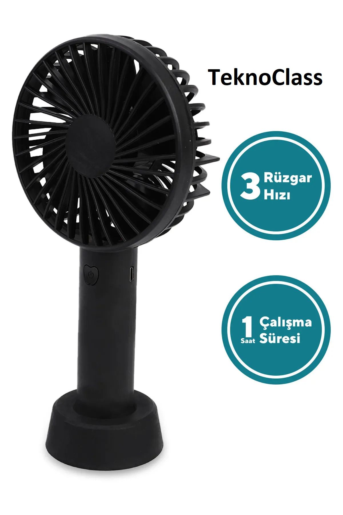 TeknoClass Şarjlı Mini Fan Usb Vantilatör El Fanı Taşınabilir Vantilatör Şarjlı Masa Üstü Fanı