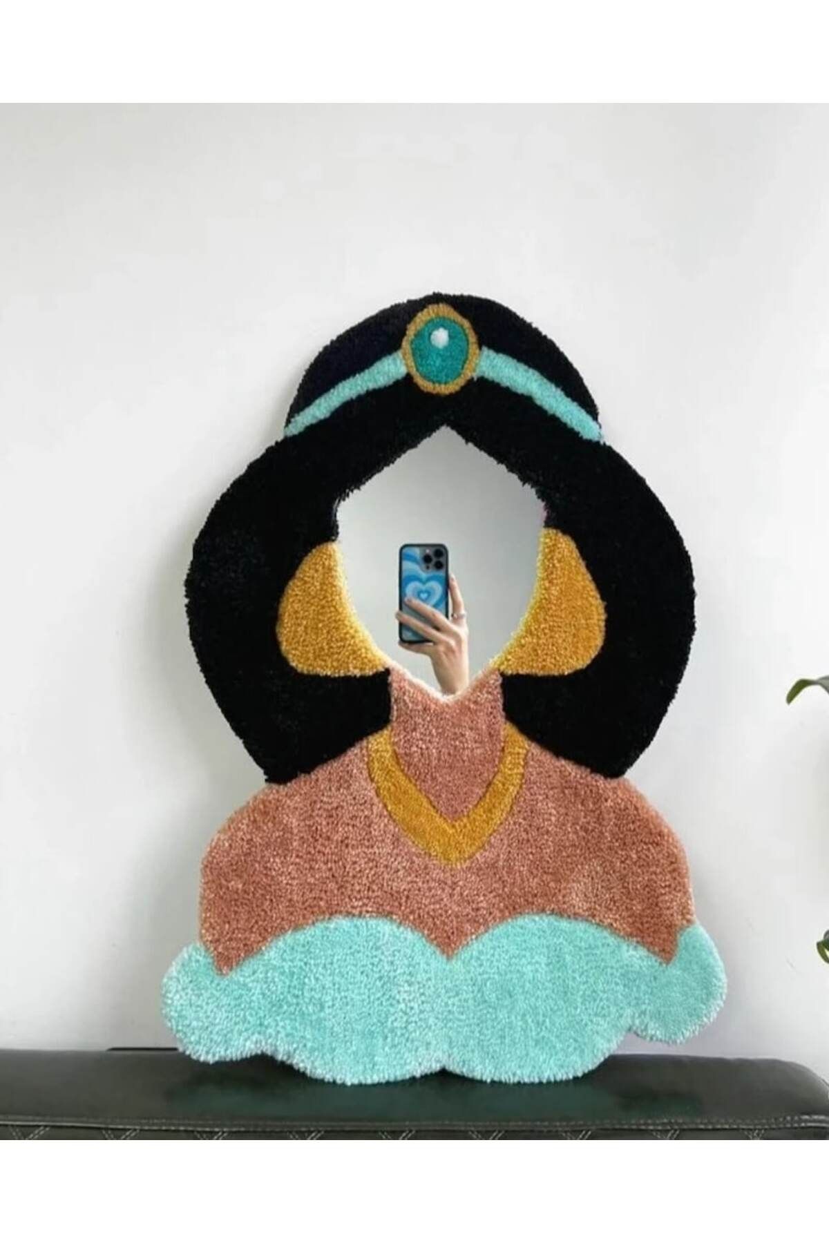 Juji Art Studio Disney Prensesleri Ayna Özel Tasarım Tuft dokuma Direkt asılabilir hazır