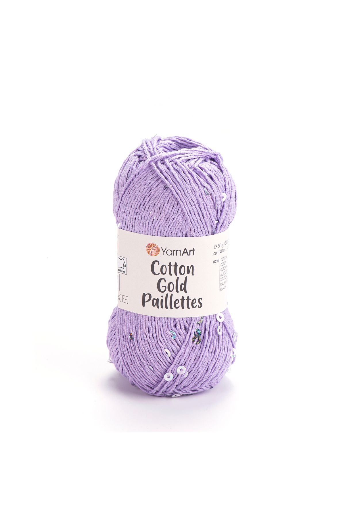 Yarnart-Cotton Gold Paillettes - Knitting Yarn Lila-7116 1