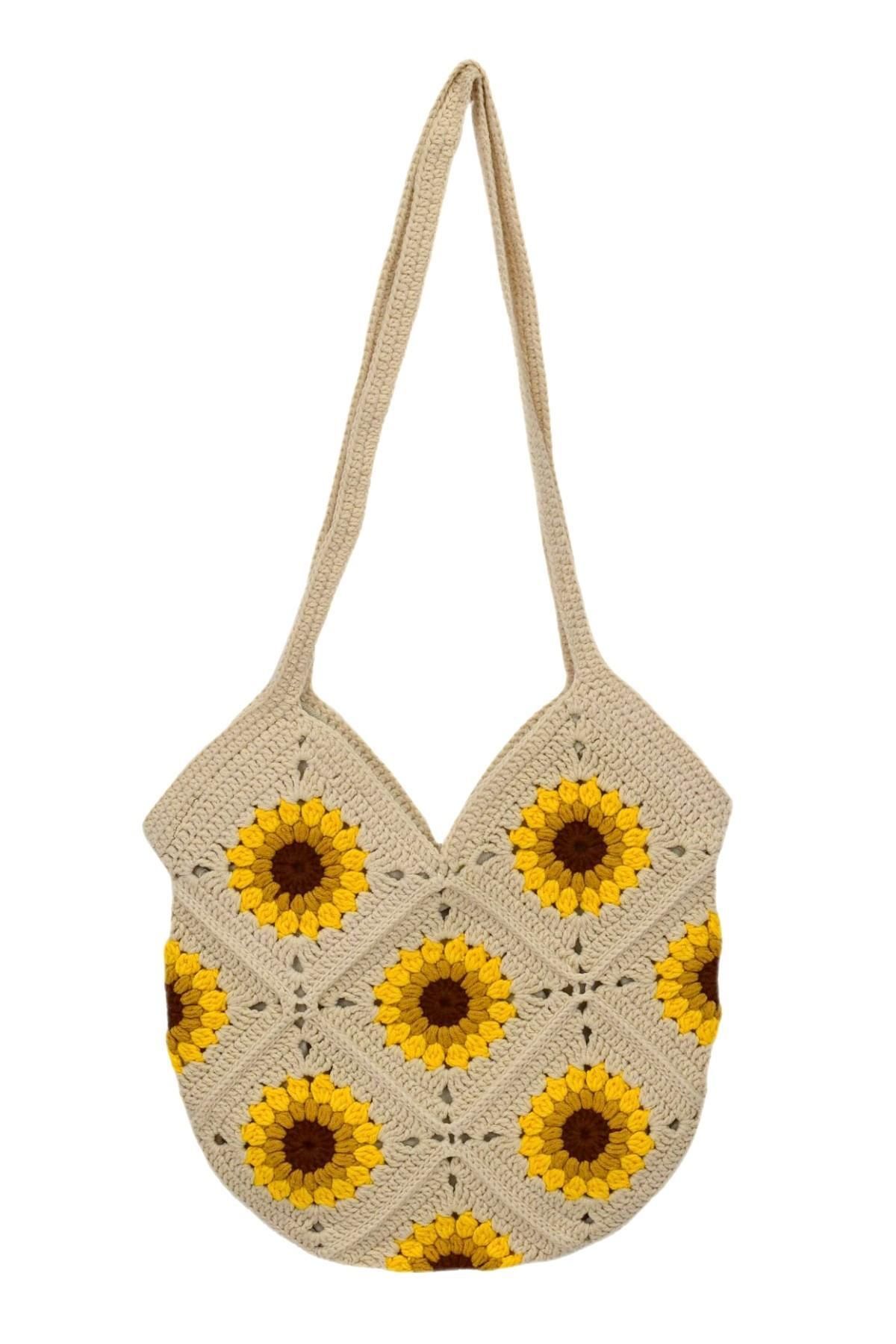 BAGLAN El Örgüsü Motif Desenli İçi Astarlı Omuz Çanta BGL-ST04725
