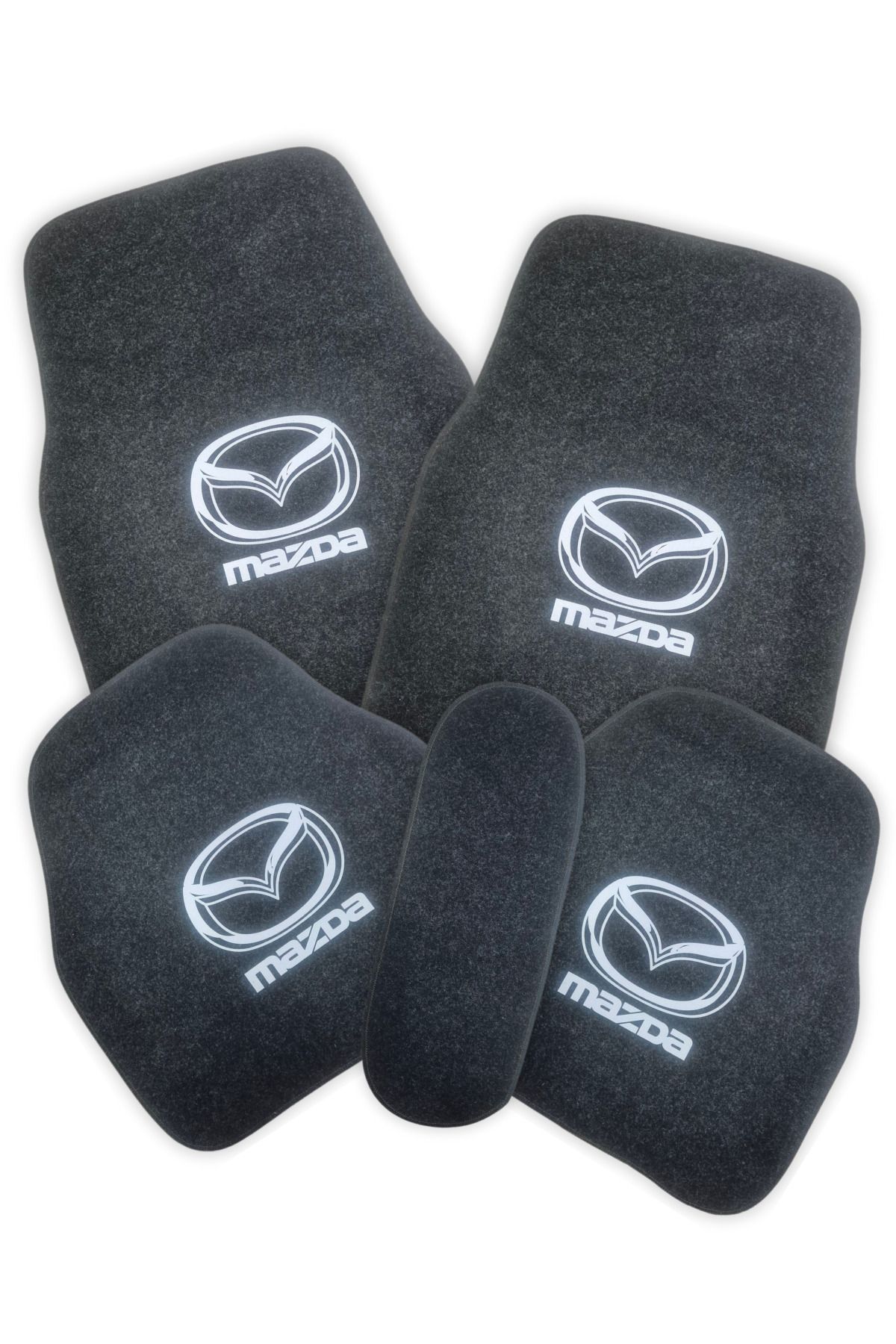 TUSBA MARKET Mazda uyumlu 5 Parça Çift Katlı Füme Renk Araç Oto Halı Paspas | Mazda Araba Araç Oto Halı Paspas