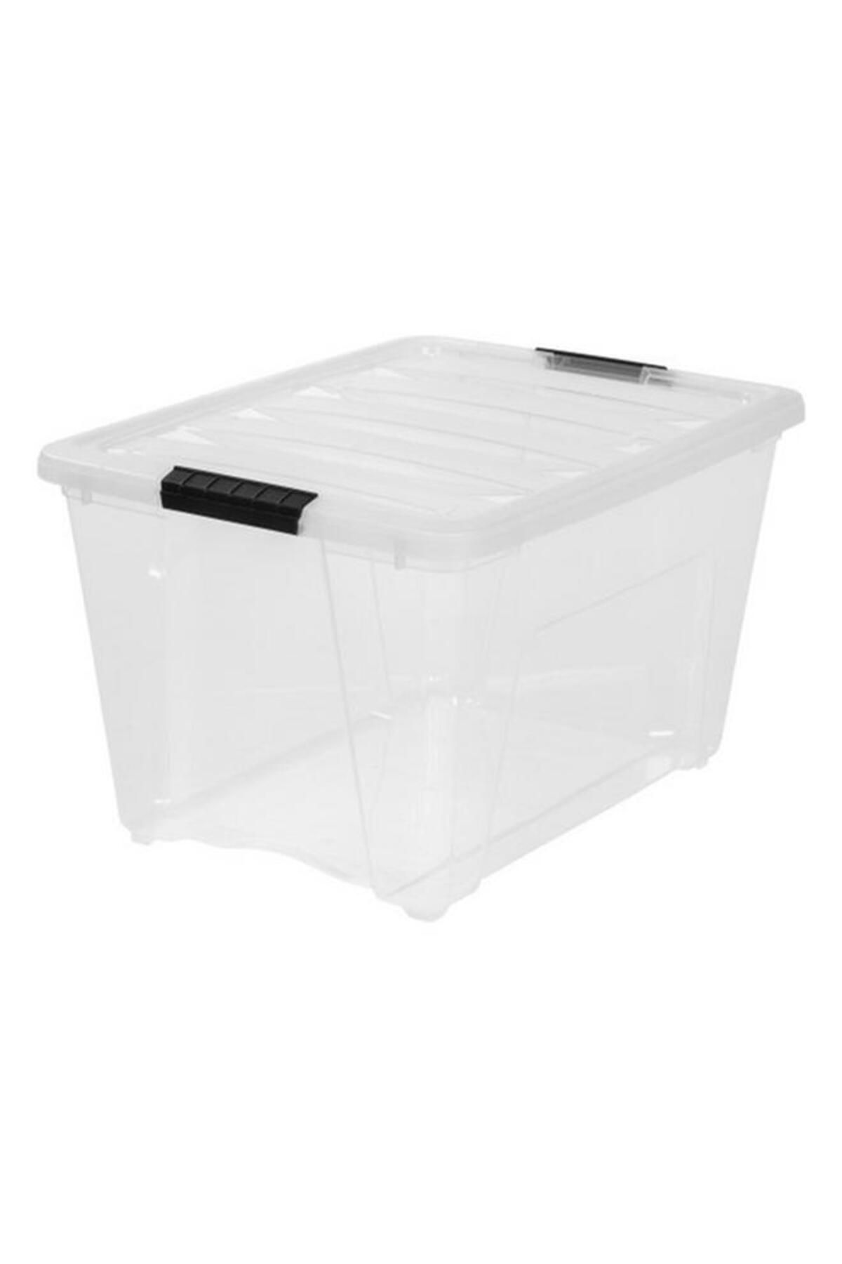 Generic-IRIS Stack and Pull Box Clear and Black 53quart 100245 4