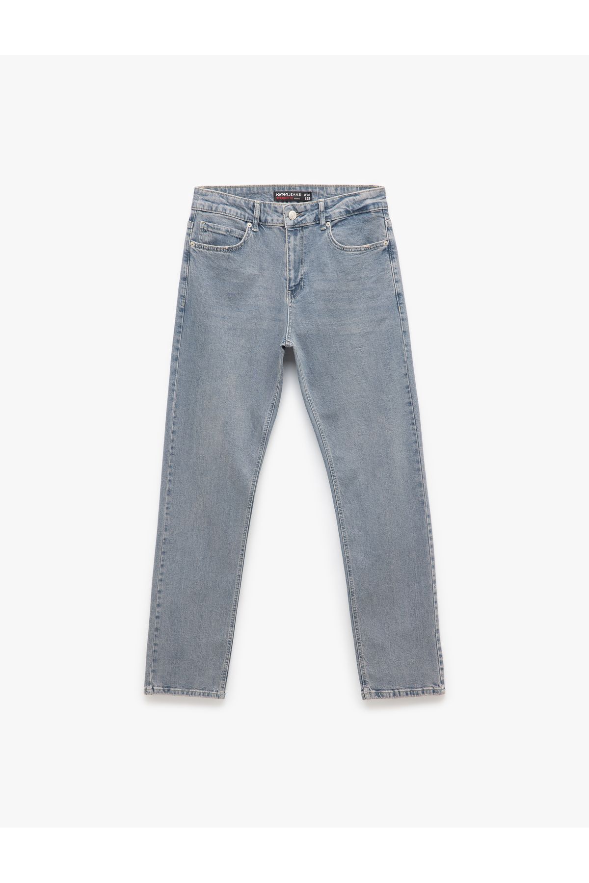 Koton Normal Bel Cep Detaylı Straight Fit Jean Pantolon - Mark Jean