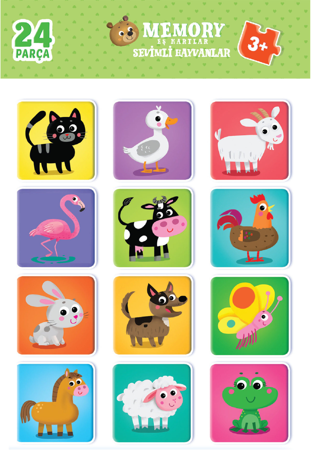 Dikkat Atölyesi Yayınları Sevimli Hayvanlar Hafıza Kartları 24 Parça (Eşleştirme Kartları+ Sevimli Hayvanlar Boya Kitabı) fotoğrafı 3 (önizleme)