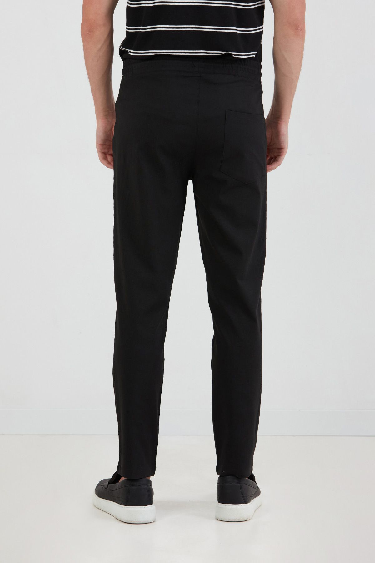 Fulla Moda-Παντελόνι Jogger από ύφασμα με δεμένη μέση 4