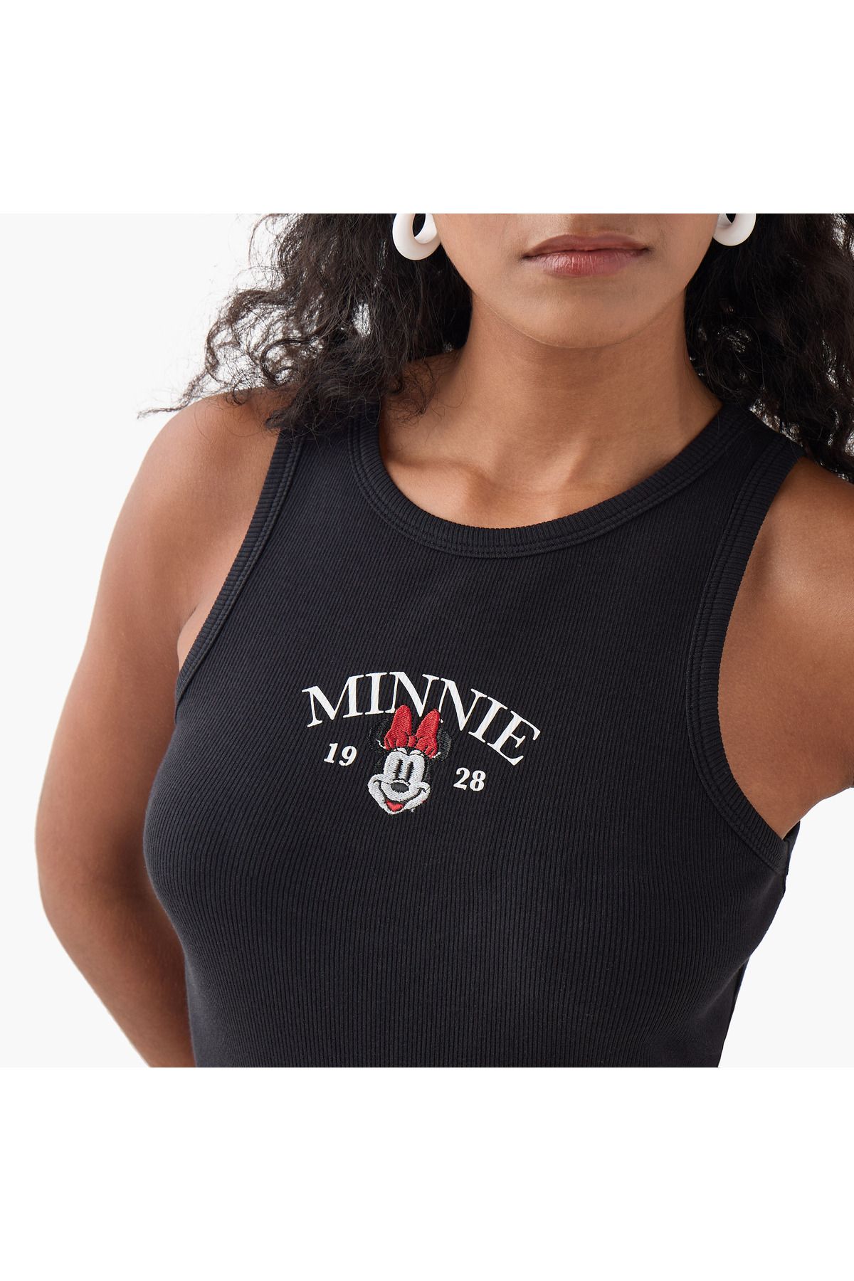 SP Characters-Minnie Mouse Embroidered Ribbed Tank Top 4