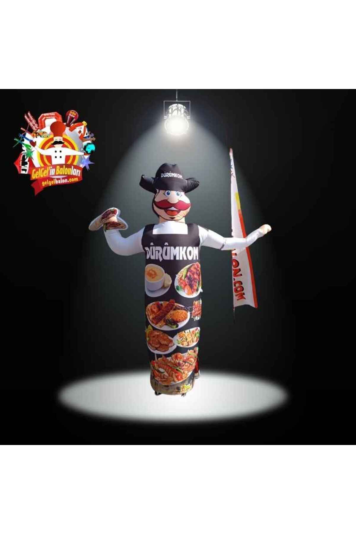 Gel Gel Balon KİŞİYE ÖZEL TASARIM VE BASKILAR İLE 3 METRE BOYUNDA ÇELİK KAZAN ALT TABLA LED IŞIKLI REKLAM BALONU
