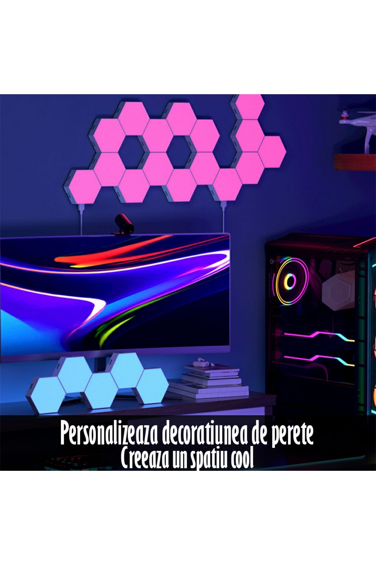 REVOSE-Hexagon Smart Modular Lamp with RGB LED Touch Switch 8