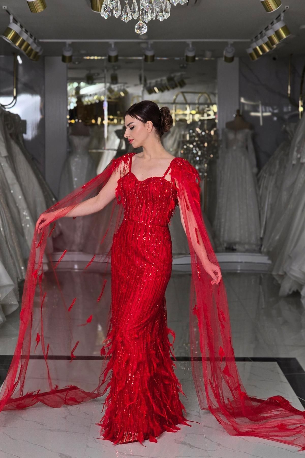Yonca Moda Evi Kırmızı Yonca Nişanlık 7995
