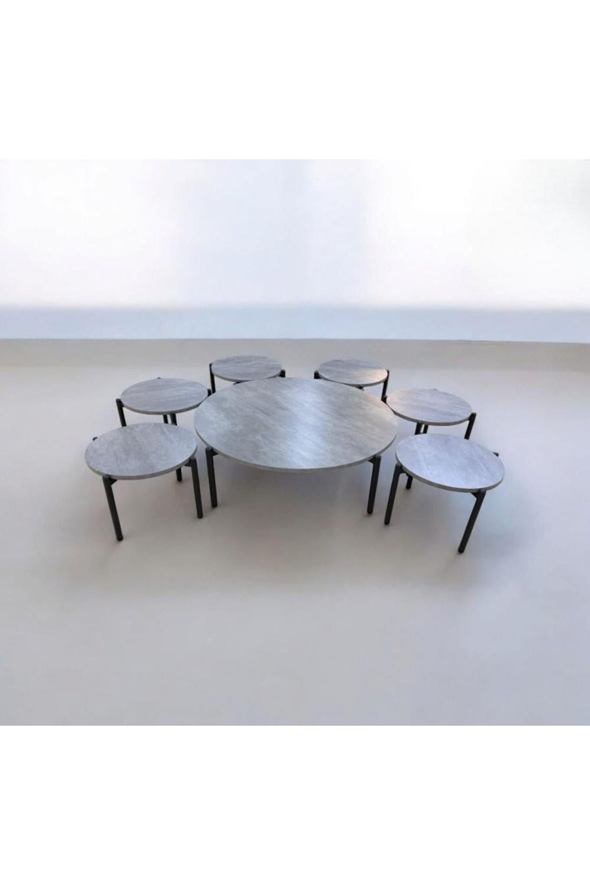 DEC13-6+1 round floor table set, modern and elegant design 1