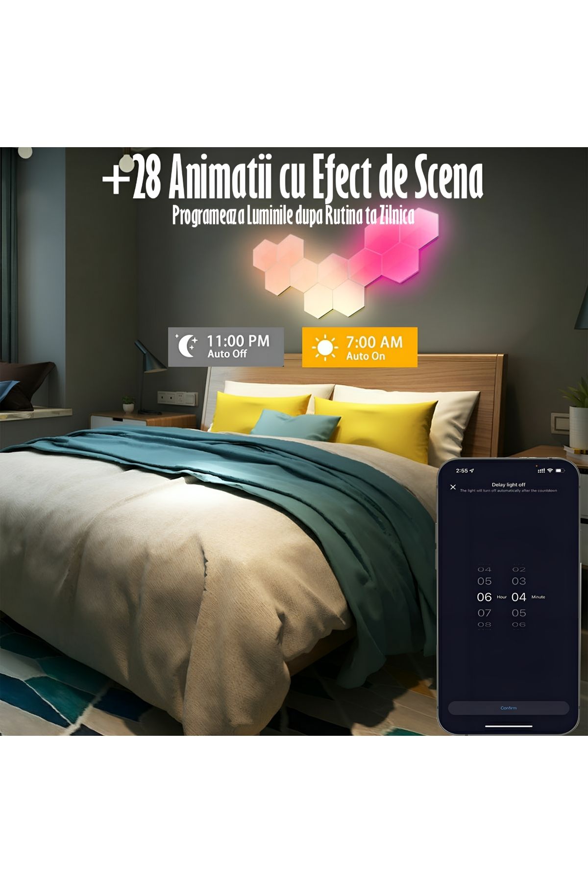 REVOSE-Hexagon Smart Modular Lamp with RGB LED Touch Switch 5