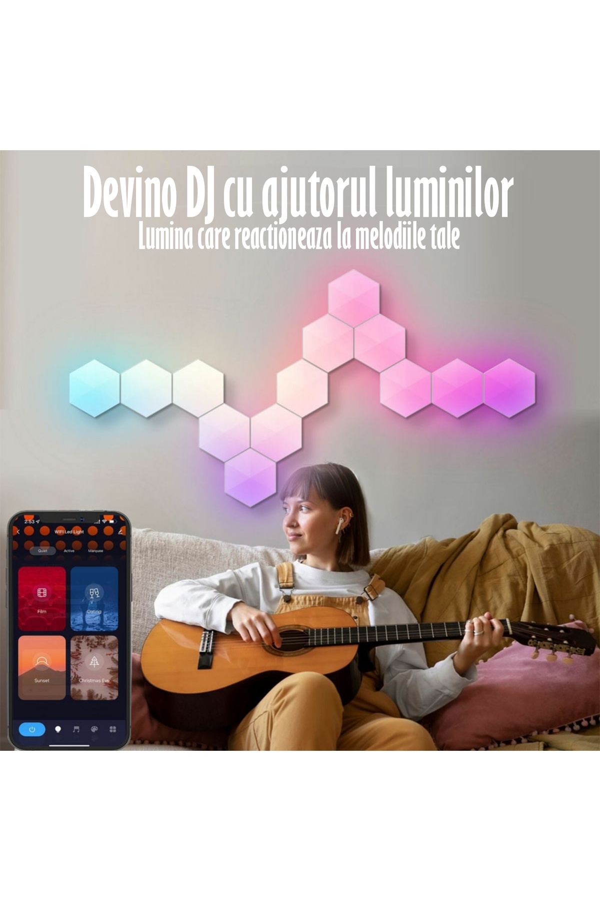 REVOSE-Hexagon Smart Modular Lamp with RGB LED Touch Switch 11