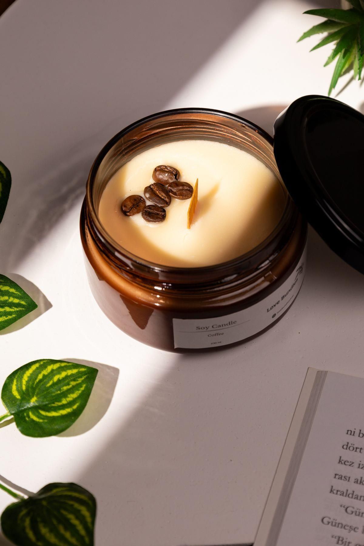Love Bundles El Yapımı Kahve Kokulu %100 Soya Wax Mumu 230ml