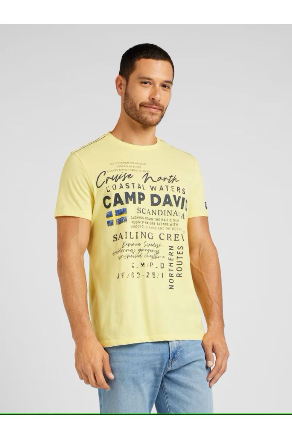 Camp David ERKEK BİSİKLET YAKA T-SHİRT