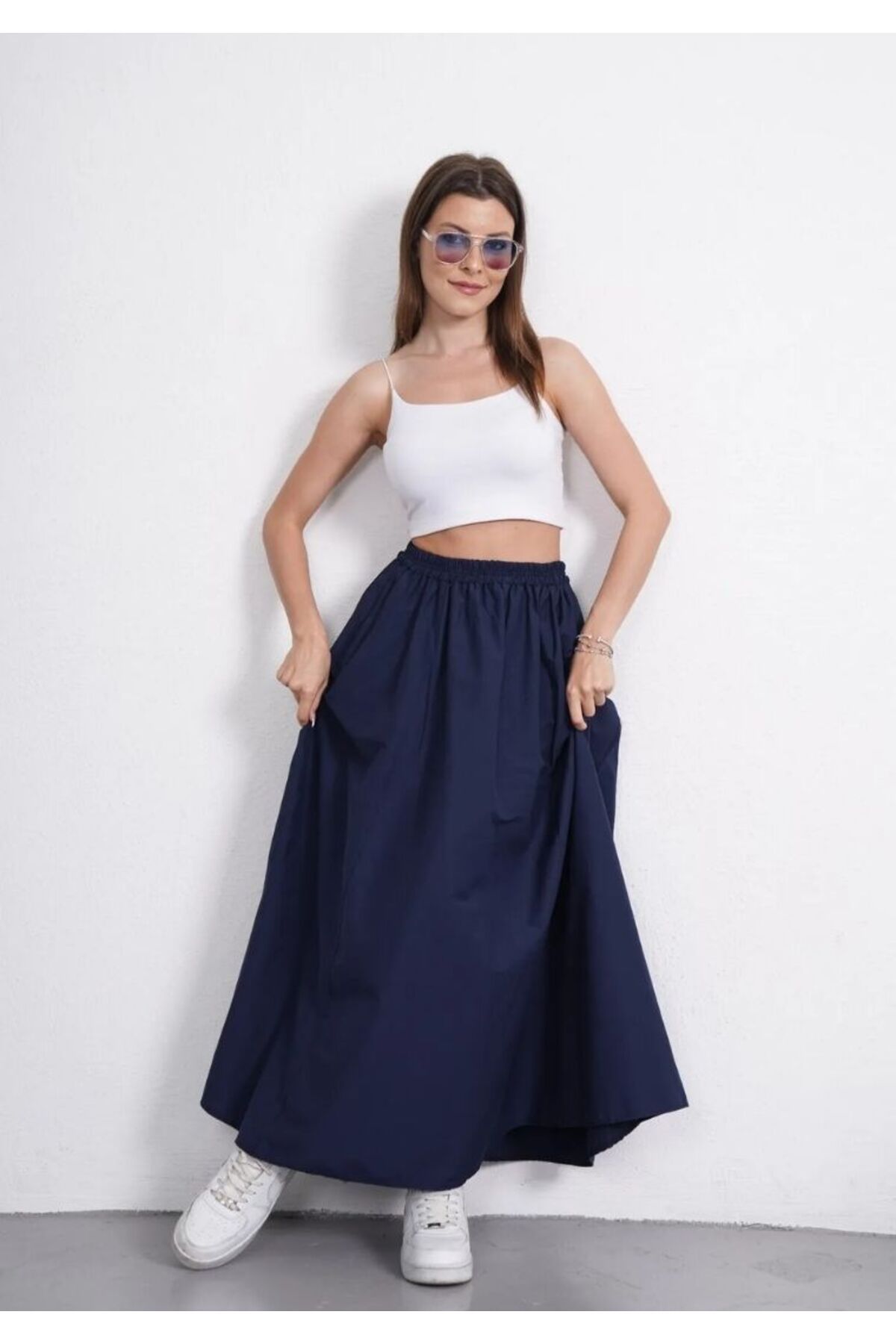 BUSEM S0017621 BSM Bel Lastik Detaylı Uzun Etek