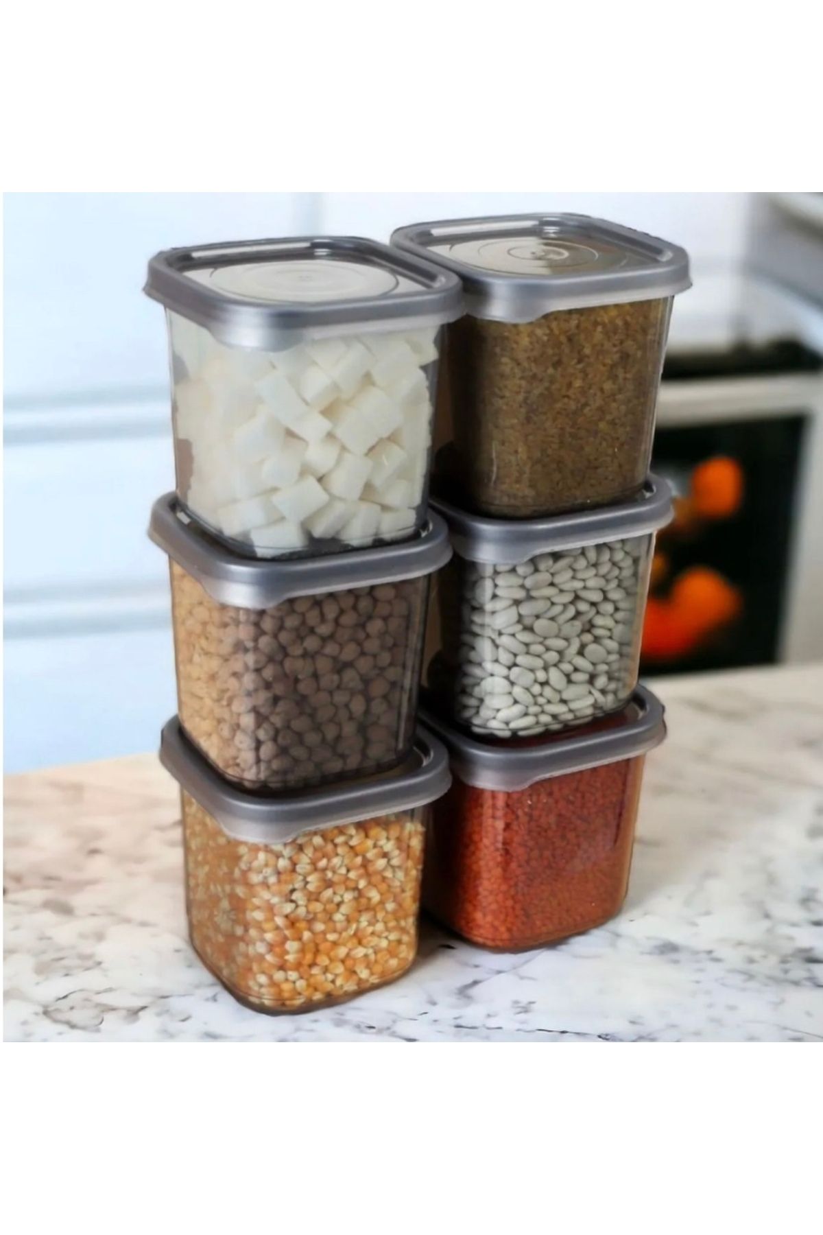 ipeksi home 1.3litre 6lı Baharat ve Saklama Kabı Seti