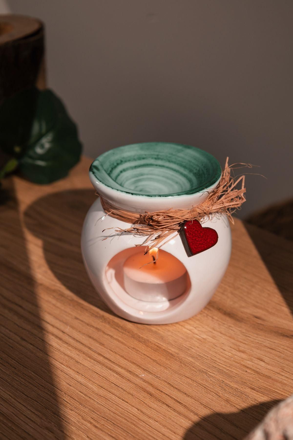 Love Bundles Kalp Desenli Seramik El Yapımı Buhurdanlık