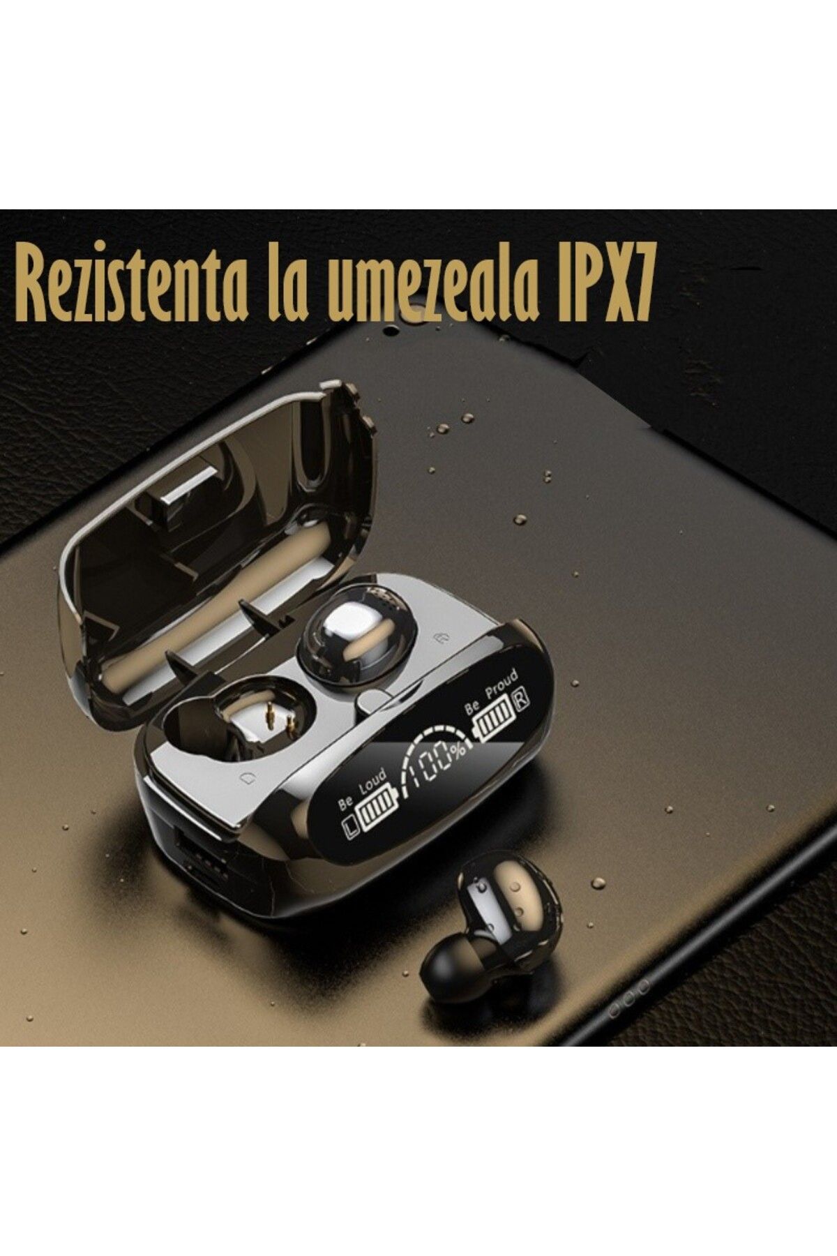 REVOSE-Casti Audio Wireless Fara Fir, Bluetooth 5.1, Tip Earbuds Cu Control Touch, Microfon 9