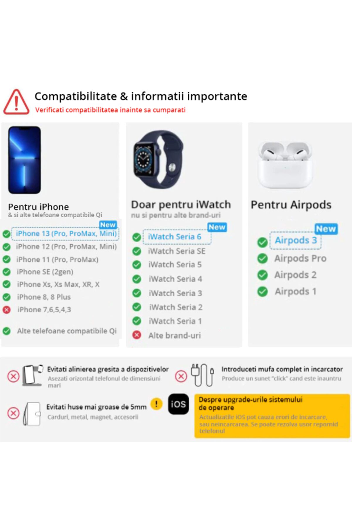 REVOSE-Incarcator Wireless ™, Statie Incarcare 3 In 1 Qi Fast Charger 15w Incarcare Rapida 9