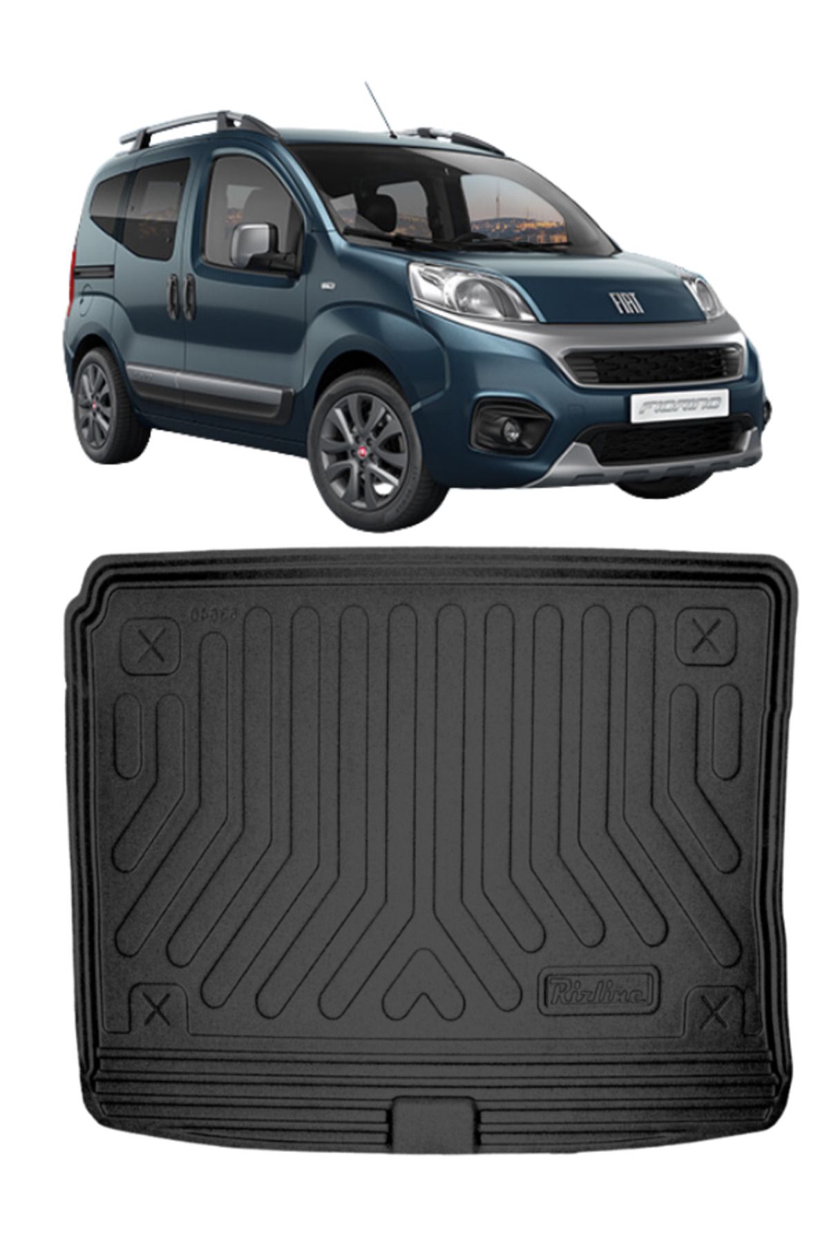 KAPOTO Fiat Fiorino 2020 ve Sonrası Uyumlu Araca Özel 3D Bagaj Havuzu – Kaymaz Tabanlı, Su Geçirmez