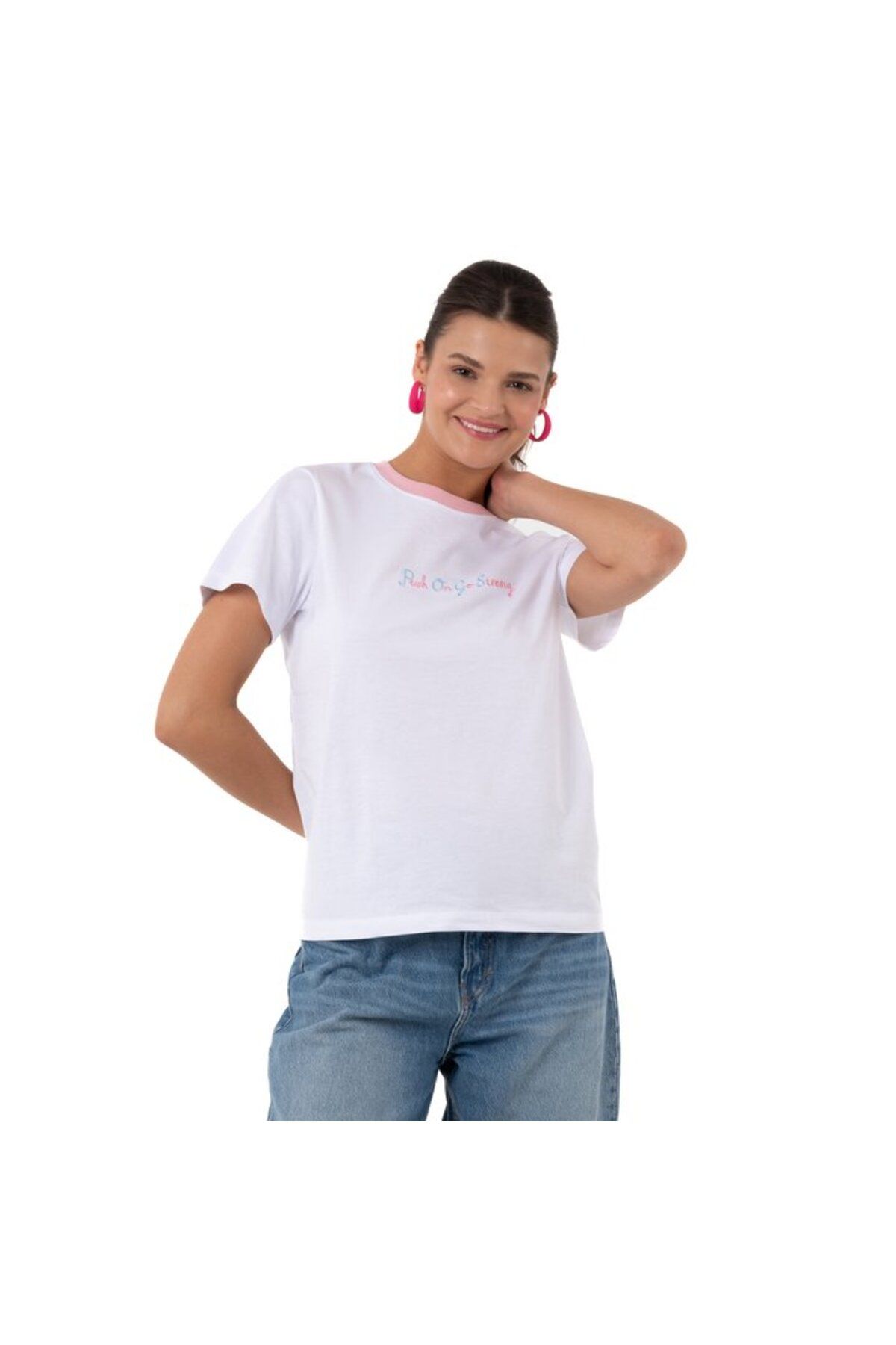 POG'S Pearl Regular Beyaz T-Shirt
