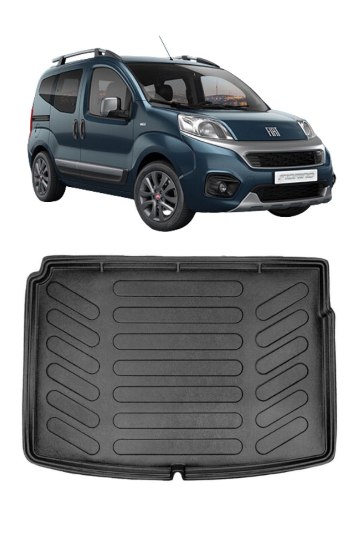 KAPOTO Fiat Fiorino 2007-2020 Uyumlu Araca Özel 3D Bagaj Havuzu – Kaymaz ve Su Geçirmez