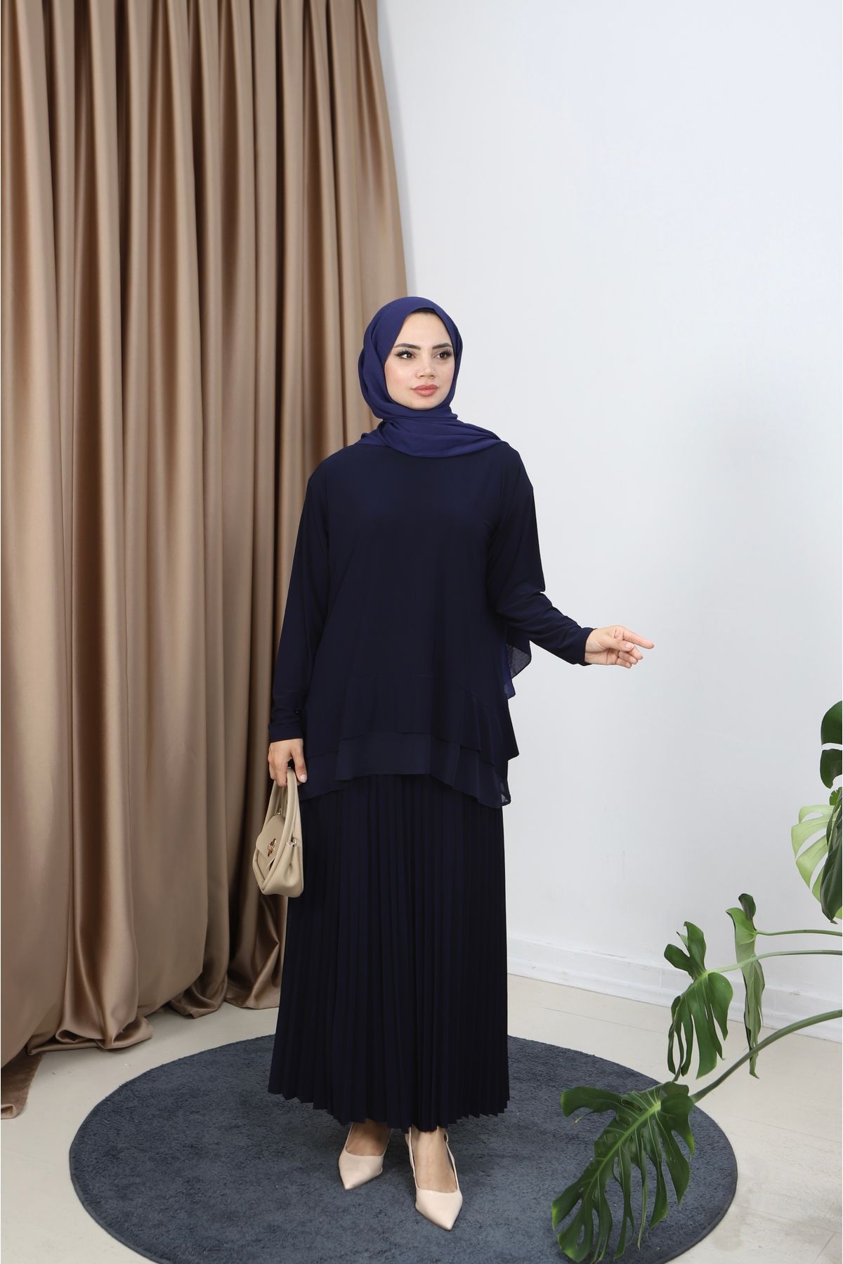 NİSUM MODA ŞİFONLU SANDY ETEKLİ TAKIM