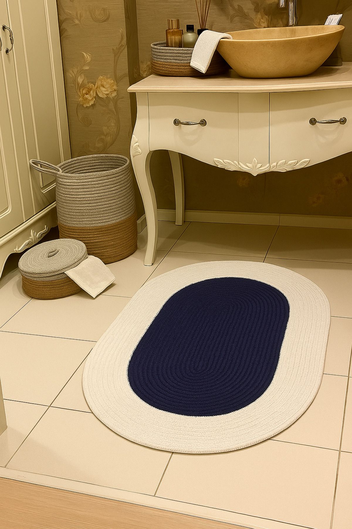 KURGAN TEKSTİL Jüt, Hasır Desenli Kapı Önü, Paspas, Banyo Paspası, Balkon Paspası Hasır Halı, Jüt Paspas