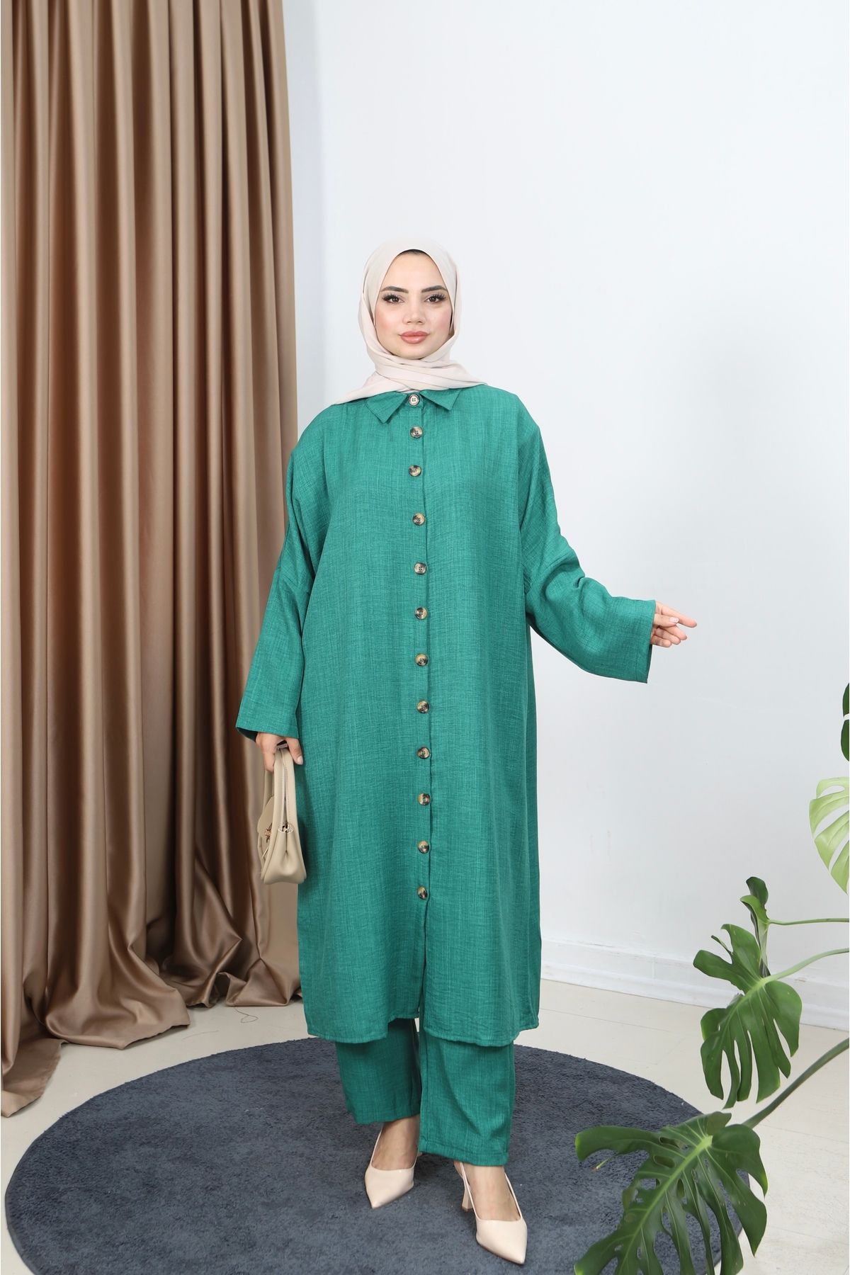 NİSUM MODA MANOLYA KETEN TAKIM