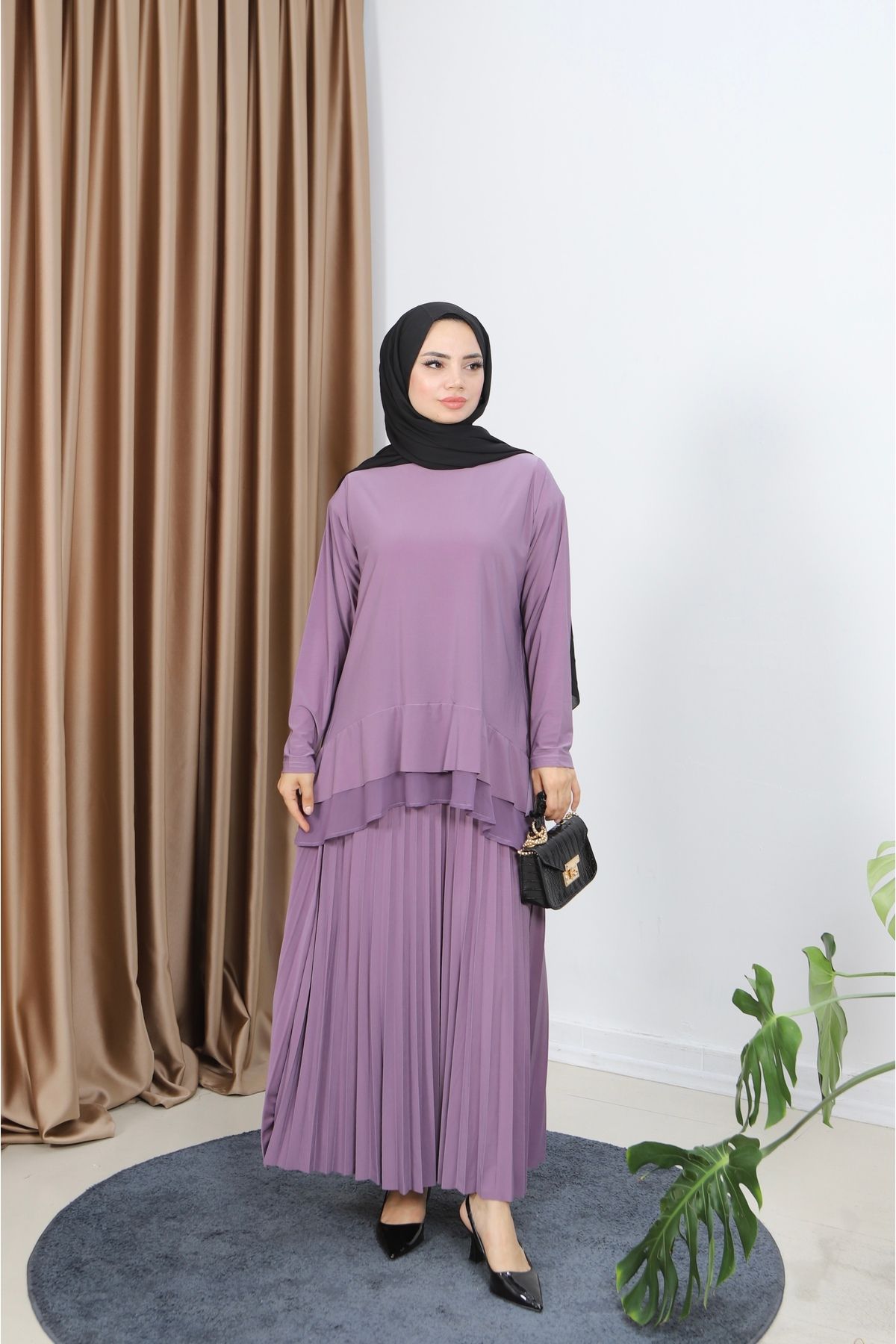 NİSUM MODA ŞİFONLU SANDY ETEKLİ TAKIM
