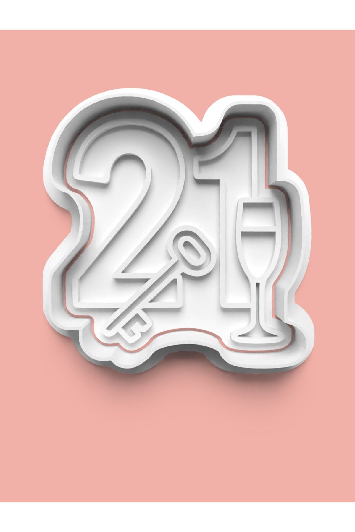 AKTASTORE Yirmi Bir Yaş Doğum Günü Kurabiye Kalıbı Ve Şeker Hamuru Kalıbı - 21 Rakamı