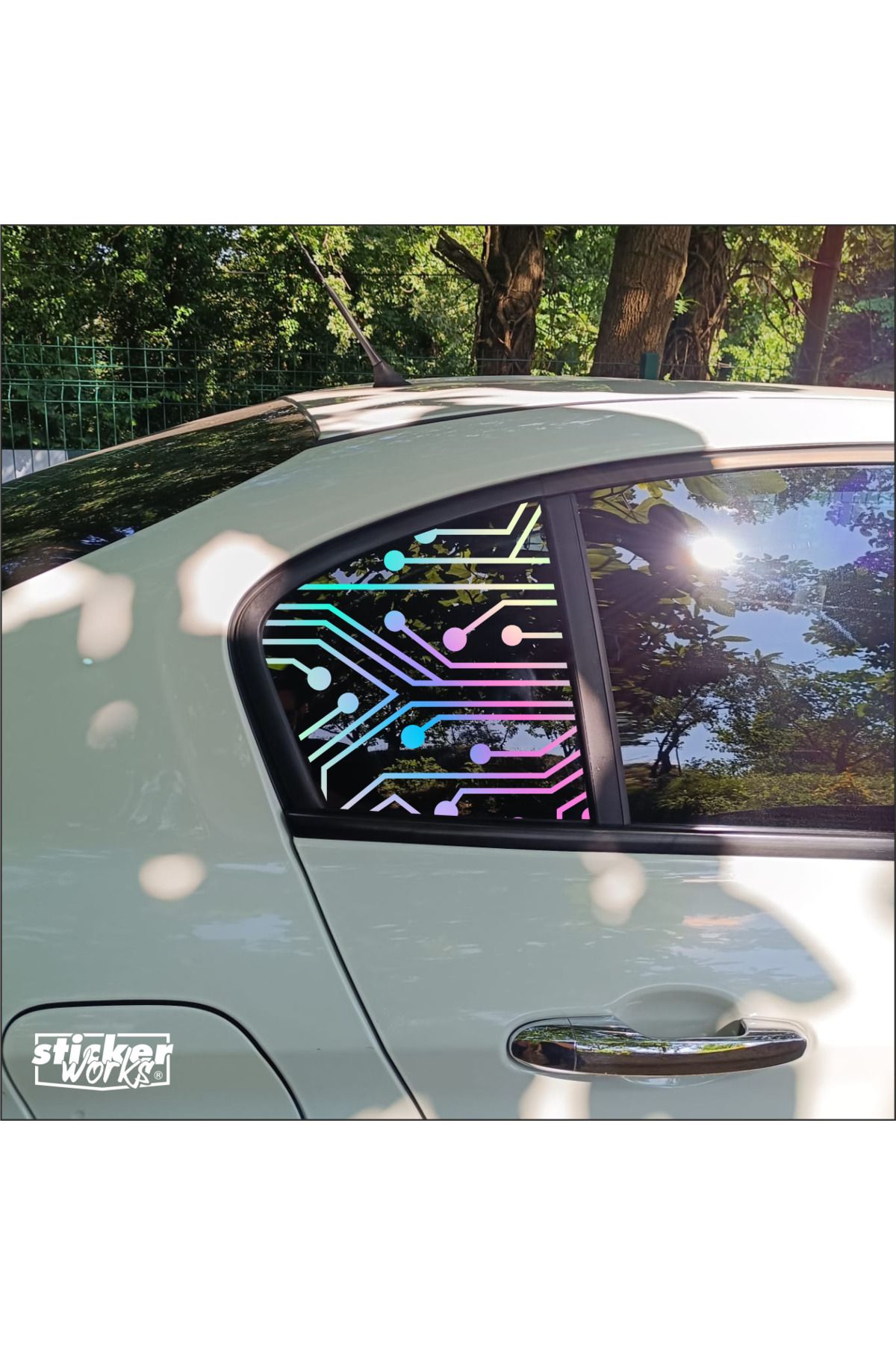 Sticker Works EGEA Kelebek Cam Devre Desen - SAĞ SOL